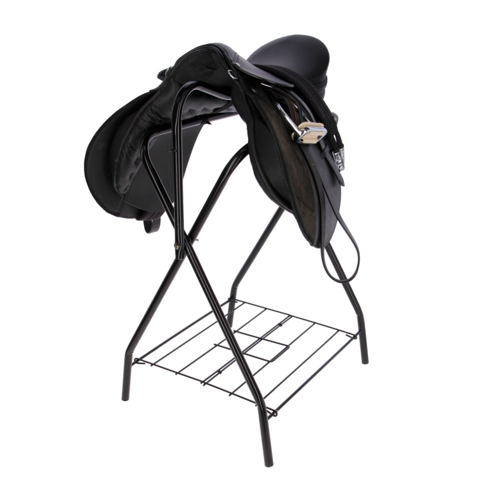 Folding Saddle Rack Stand with Blanket Dryer and Bridle Hook