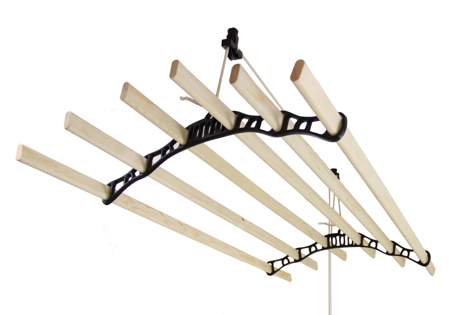 Ceiling-Mounted Clothes Airer Pulley System – Black – 2m