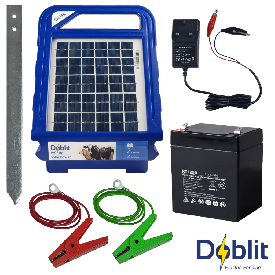 Doblit Solar Energiser 0.4J 6km Electric Fence Energiser