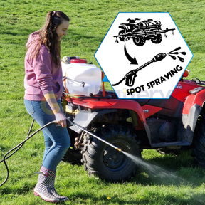 12v ATV Sprayer 100L w/ Folding 2.6m Boom & 5m Hand Lance