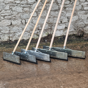 Yard Scraper Slurry Pusher Heavy Duty Metal Floor Squeegee Straight w/ Rubber Blade 18-34" (Shaft not included)