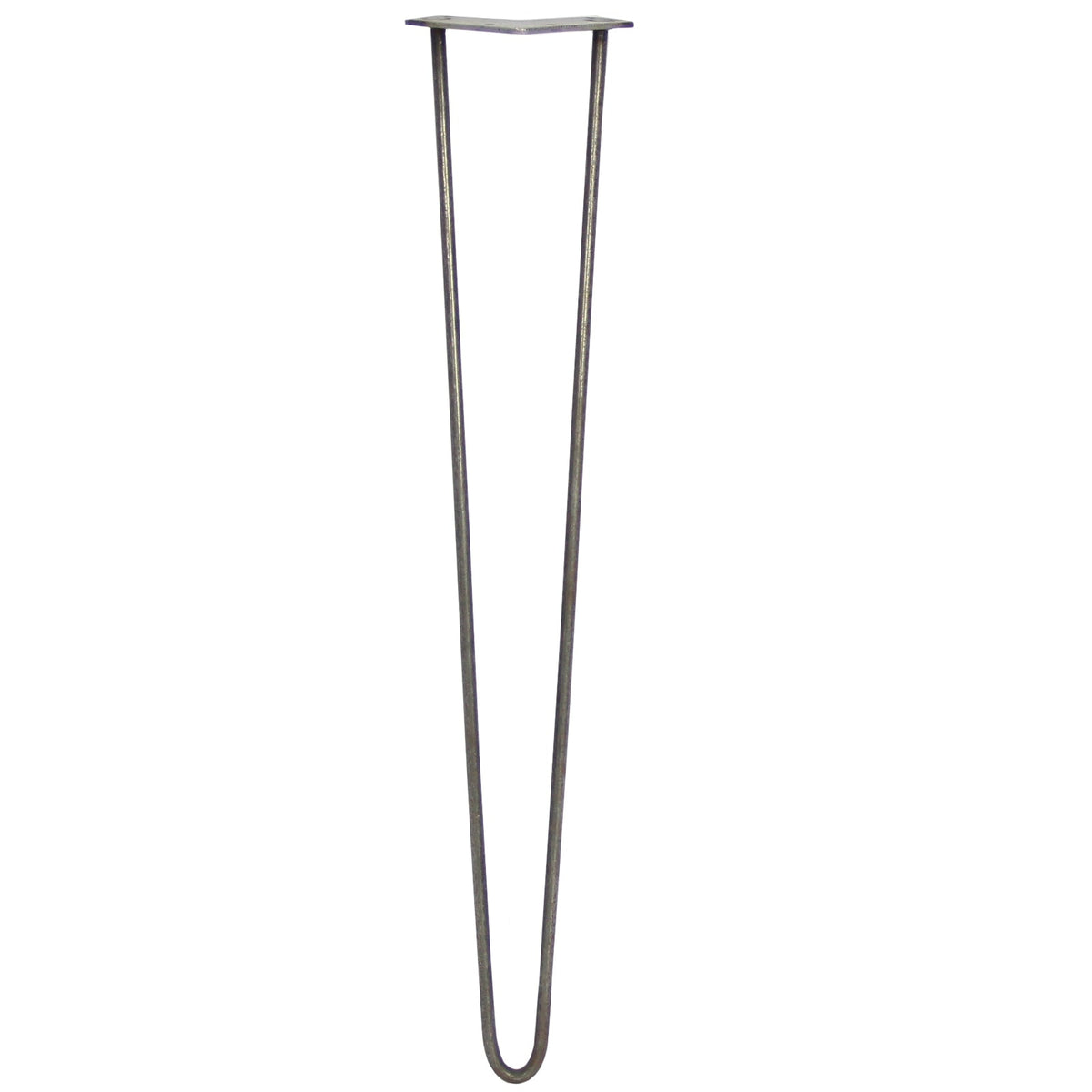 4-Pack 28-Inch Hairpin Legs, 2-Prong, 10mm Diameter, Raw Steel