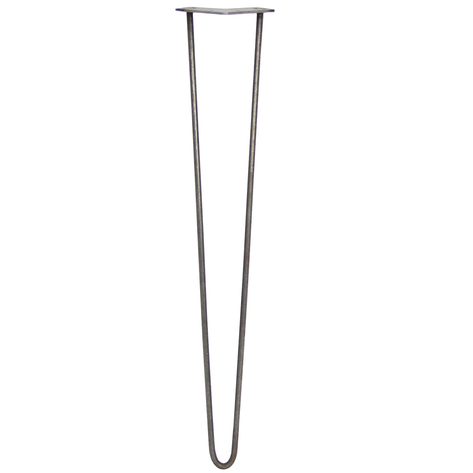 4-Pack 28-Inch Hairpin Legs, 2-Prong, 10mm Diameter, Raw Steel